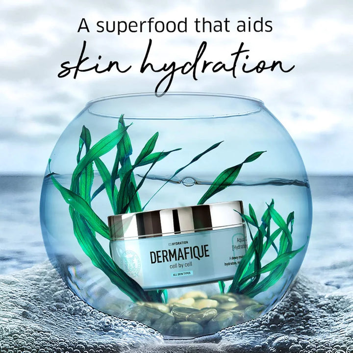 Dermafique Aqua Cloud Hydrating Crème with Shea Butter – 200g, with Seaweed Extracts, Weightless & Non-greasy That Results in Glowing Skin, Moisturizer for Face with Deep Hydration and Nourishment | For All Skin Type