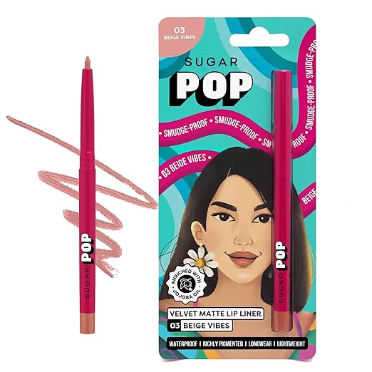 Sugar Pop Velvet Matte Lip Liner Beige Vibes (Nude Brown) - 0.27 gms