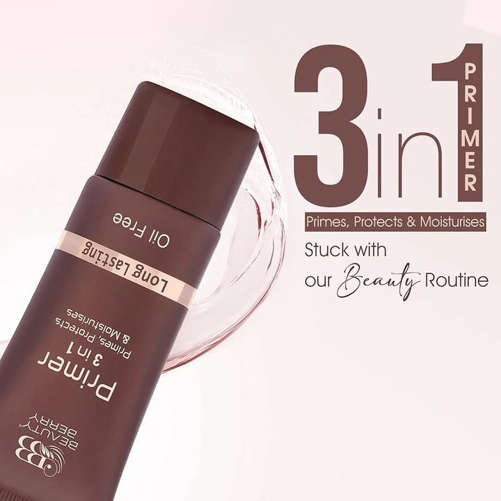 Beauty Berry 3 in 1 Primer – Transparent, 30ml | Makeup Primer for Poreless, Smooth & Long Lasting Makeup | Oil Free, Moisturizing and Lightweight Primer for Face Makeup