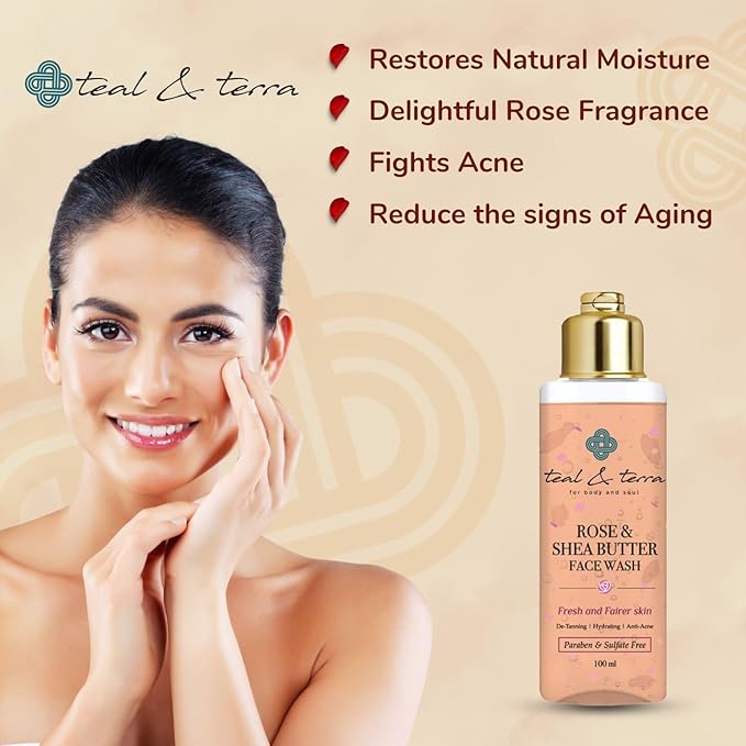 Teal & Terra Rose and Shea Butter Face Wash - 100 Ml