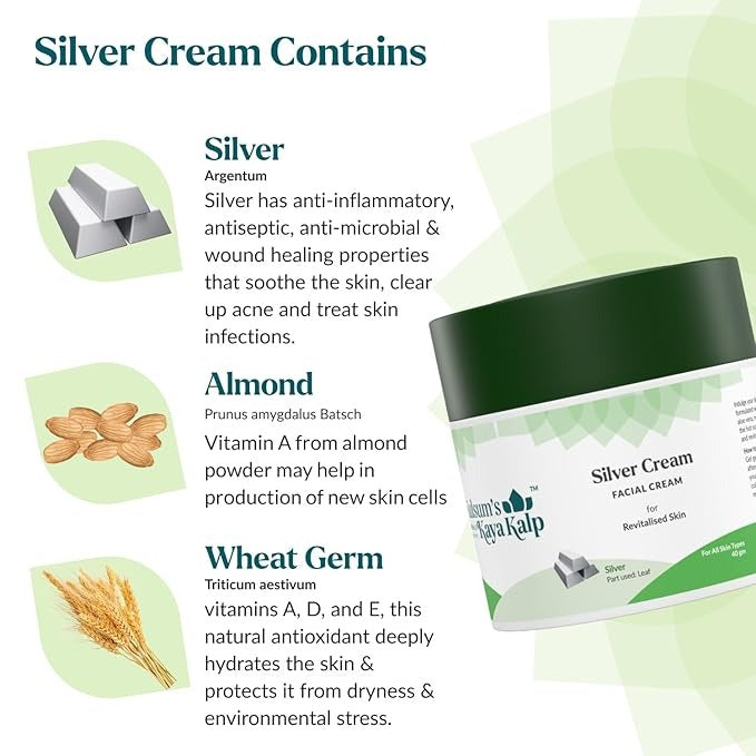 Kulsum's Kaya Kalp Herbals Silver Cream For Revitalised Skin - 40 gms