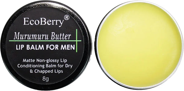 EcoBerry Murumuru Butter Lip Balm For Men Dry, Chapped Lips, Non-shiny Moisturizing, Conditioning, Natural SPF Enriched with Cocoa butter & Vitamin E, Mineral Oil Free, Preservative Free, Veg