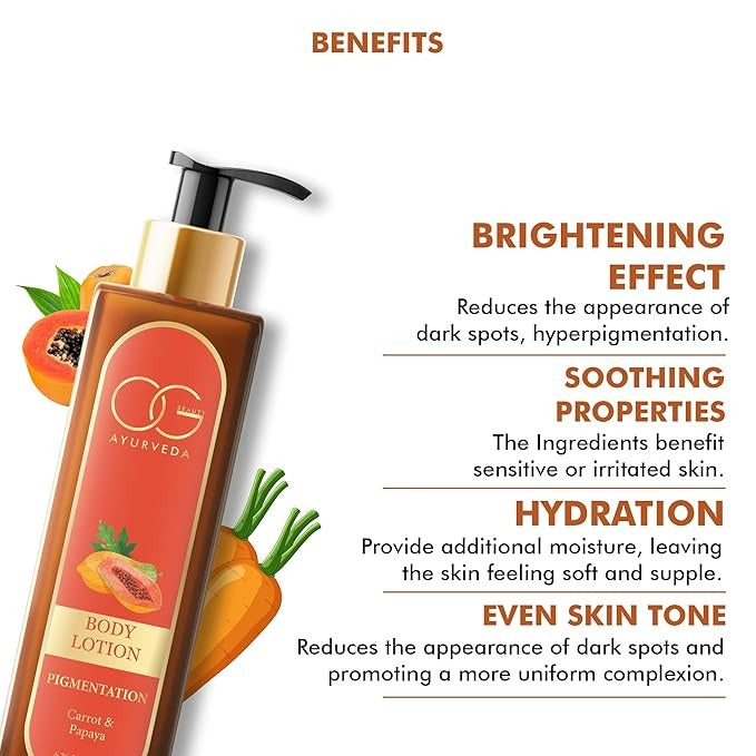 OG BEAUTY Ayurveda Pigmentation Carrot & Papaya Body Lotion - 200 ml