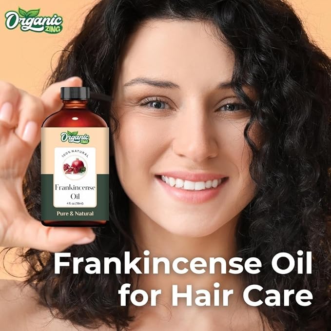 Organic Zing Frankincense Essential Oil for Skin, Face, Hair Care & Aromatherapy - 118 Ml