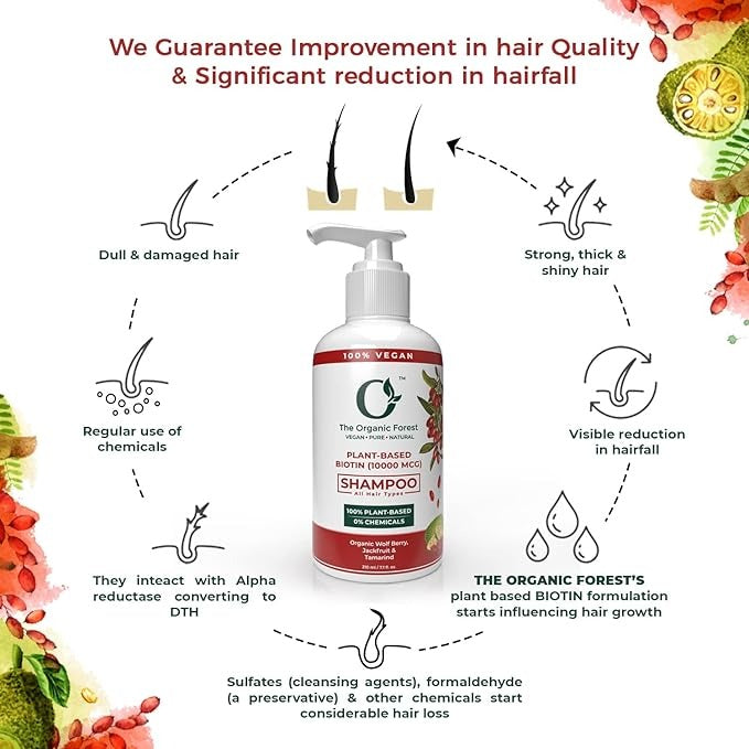 The Organic Forest Biotin Shampoo Infused with Wolf Berry Jackfruit & Tamarind Shampoo - 210 ml