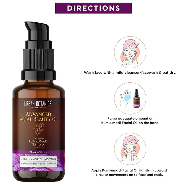 Urban Botanics Kumkumadi Tailam for Skin - 30 ml