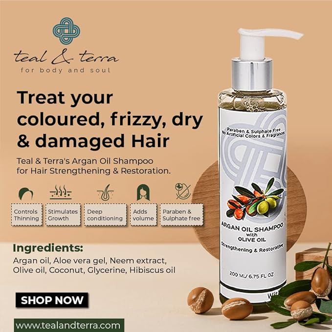 Teal & Terra Colour Protection and Moisturizing Shampoo for Dry & Frizzy Hair - 200 Ml