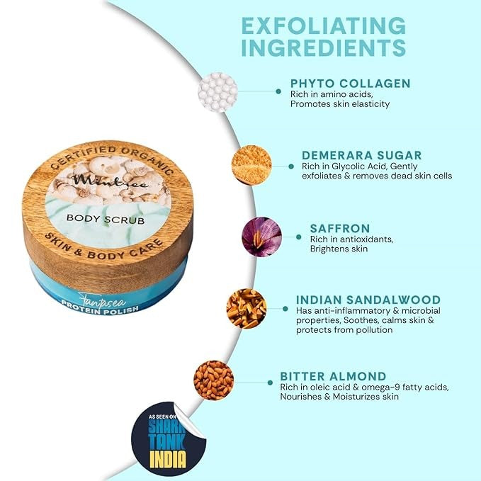 Mintree Organic Ocean Sugar Body Scrub with Ceramides & Collagen - 150 gms