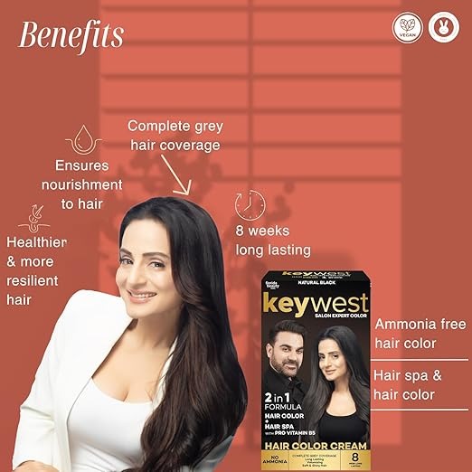 Keywest Crème Hair Colour Natural Black - (Ammonia Free) - 130 ml