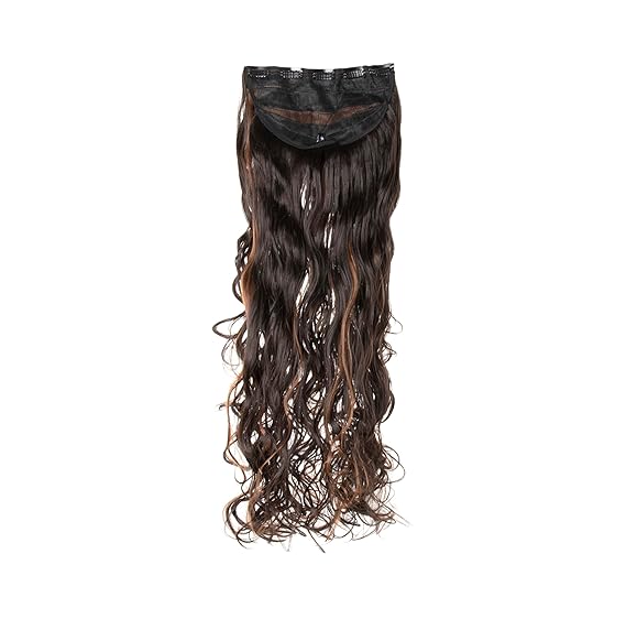 Streak Street 5 Clip In 30 Full Wavy Dark Brown Copper Highlights Hair Extension