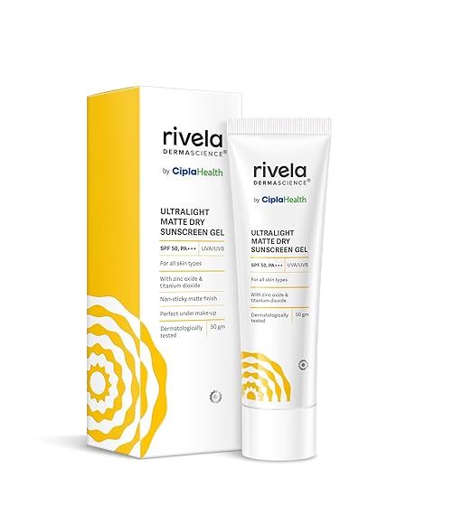 Rivela Dermascience By Cipla Ultralight Matte Sunscreen Gel SPF 50 PA+++ - 50 gms