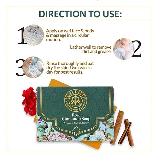 Luxuriate Rose Soap Cinnamon Soap - 125 gms