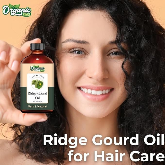 Organic Zing Ridge Gourd (Luffa Acutangula) Oil | Carrier Oil for Skincare & Haircare - 118 Ml