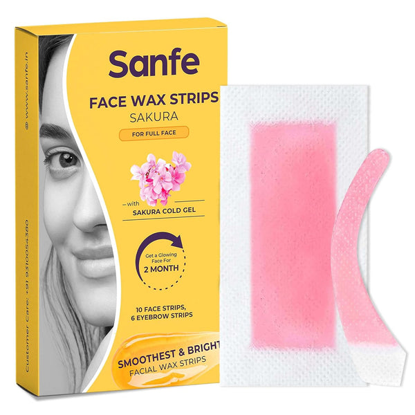 Sanfe Facial Wax Strips Sakura - pack of 16