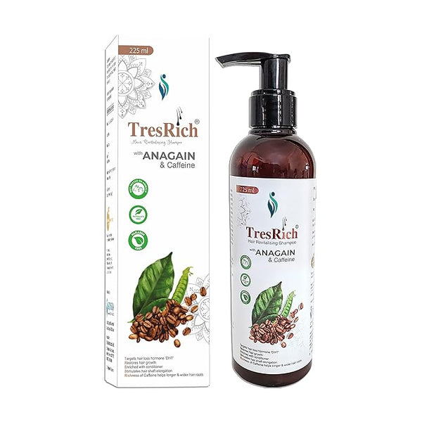 Skinska Naturals - TresRich Hair Revitalising Shampoo With Anagain and Caffeine - 225 Ml