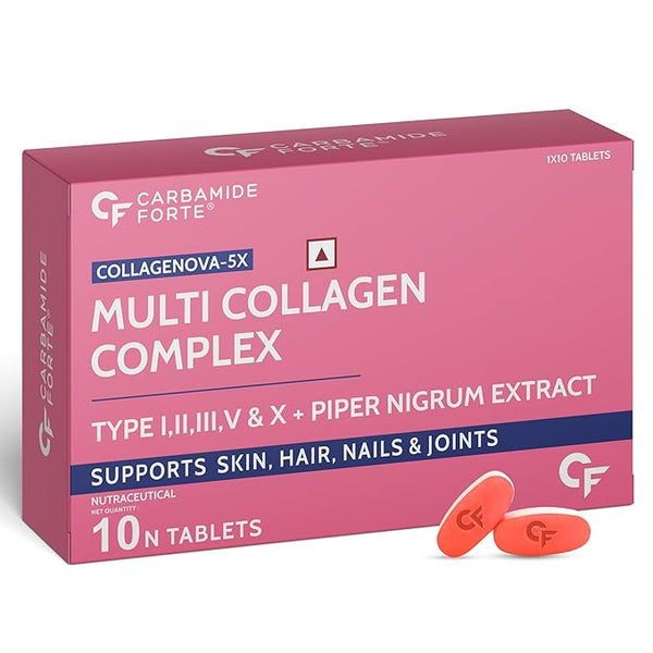 Carbamide Forte Multi Collagen Complex TYPE I, II, III, V & X Tablets - 10 Tablets