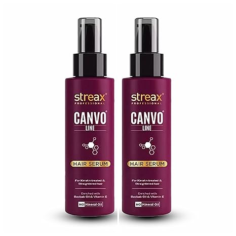 Streax Professional Canvo Line Serum For Straightened Hair - 200 ml (Pack of 2)