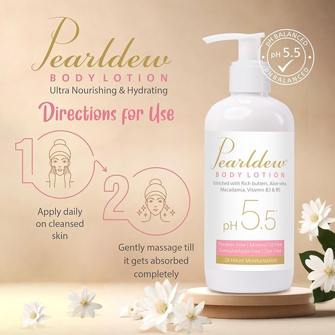 Pearldew Body Lotion - 300 ml | With Aloe, Avocado & Butters | pH 5.5