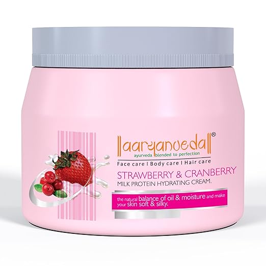 Aaryanveda Strawberry & Cranberry Milk Protein Skin Cream - 400 gms