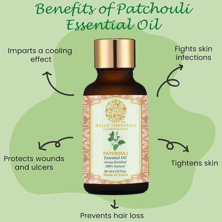 Ryllz Essentials Patchouli Essential Oil With Glass Dropper - 30 ml