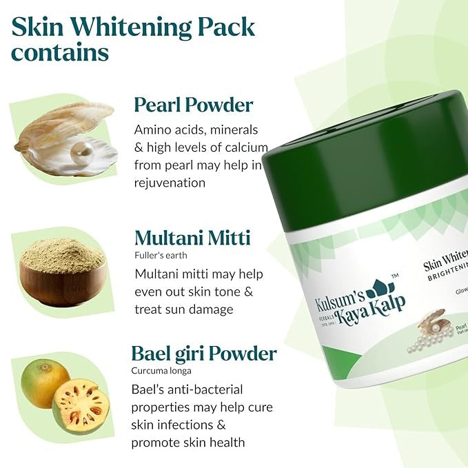 Kulsum's Kaya Kalp Herbals Skin Whitening Pack For Glow & Rejuvenation - 50 gms