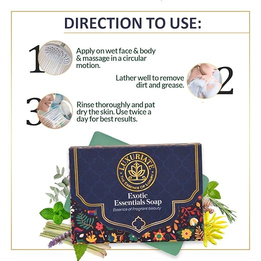 Luxuriate Exotic Essential Soap Multi Herbs Soap - 125 gms