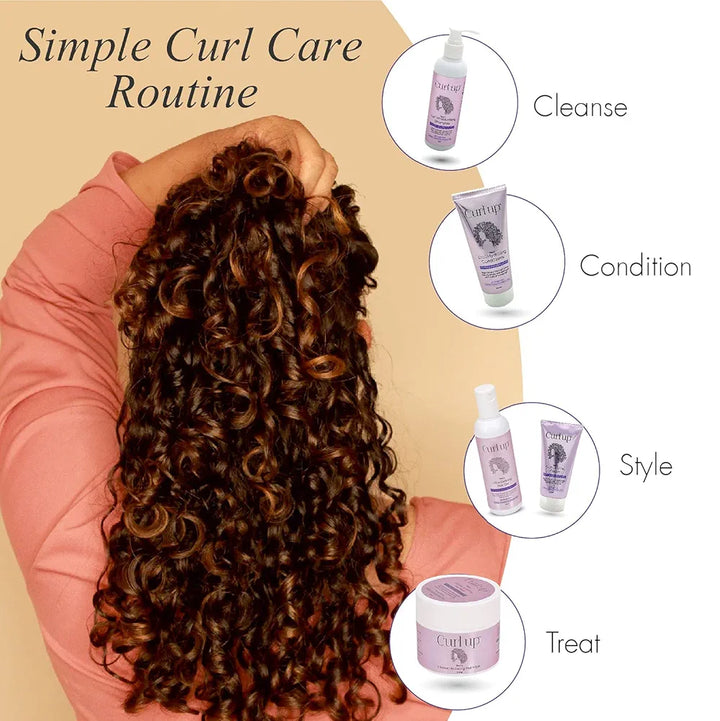 Curl Up Moisturising Curly Hair Shampoo - For Dry Frizzy, Wavy & Curly Hair - Sulphate Paraben And Silicone Free - 200 ml