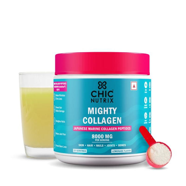 Chicnutrix Mighty Collagen Japanese Marine Collagen Peptides 8000 mg - 237 gms