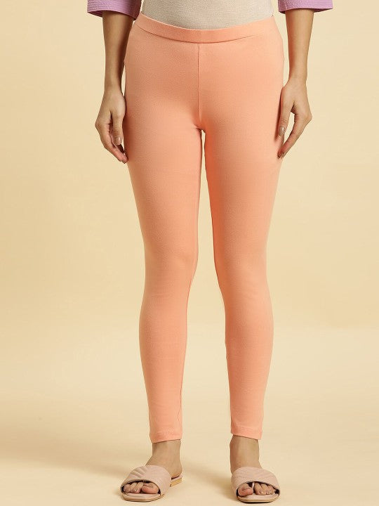 W Ankle Length Leggings - Coral