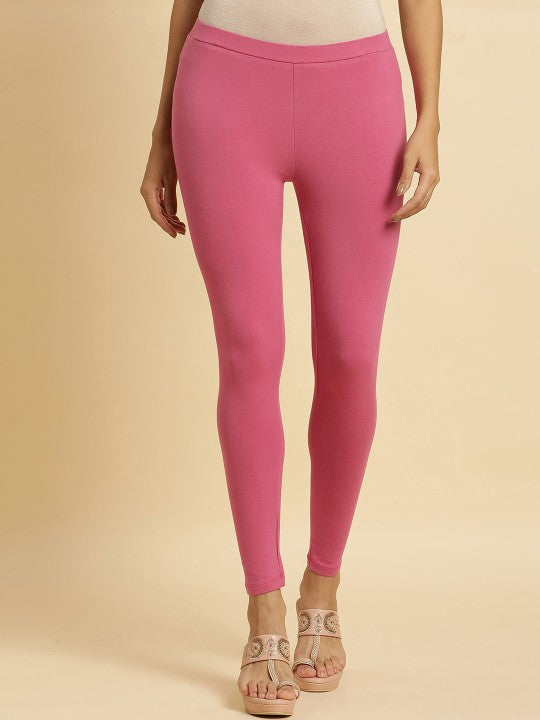 W Ankle Length Leggings - Pink