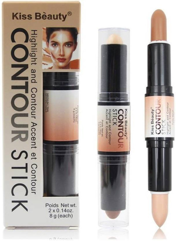 Kiss Beauty Highlighter and Contour Stick Highlighter (cream) - 8 gms (Pack Of 2)