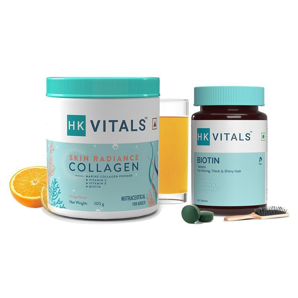 HealthKart HK Vitals Skin Radiance Collagen Orange & Biotin Tablets Combo