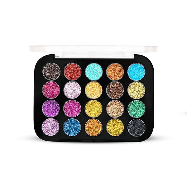 Shryoan 20 Shades Glitter Eyeshadow Palette Shade 02 Multicolor - 24 gms