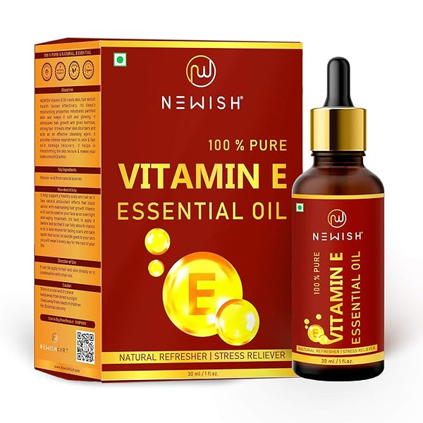 Newish Organic Vitamin E Oil For Face - 30 ml