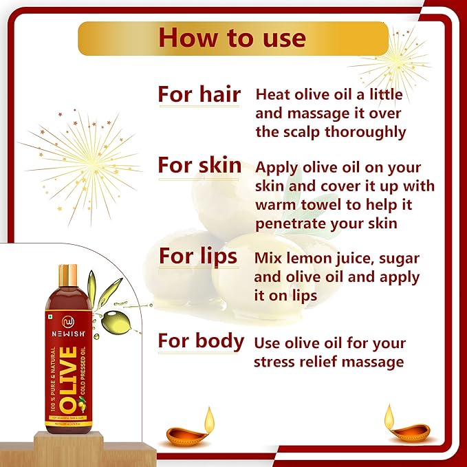 Newish Natural Extra Virgin Olive Oil For Hair - 200 ml