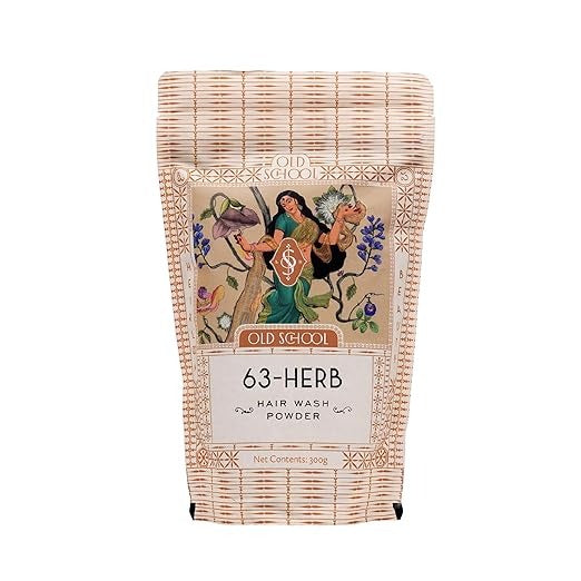 Old School Rituals 63-Herb Hair Wash Powder Natural Shampoo Powder - 300 gms