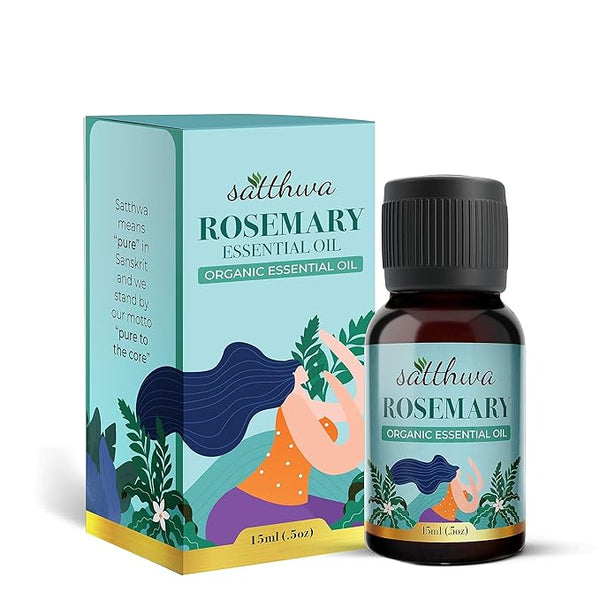 Satthwa Organic Rosemary Essential Oil Therapeutic Grade - 15 ml