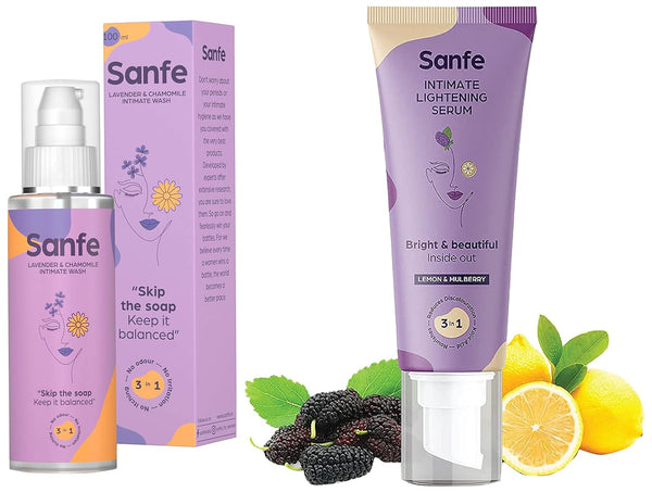 Sanfe Intimate Lightening Serum  & Natural Intimate Wash Combo