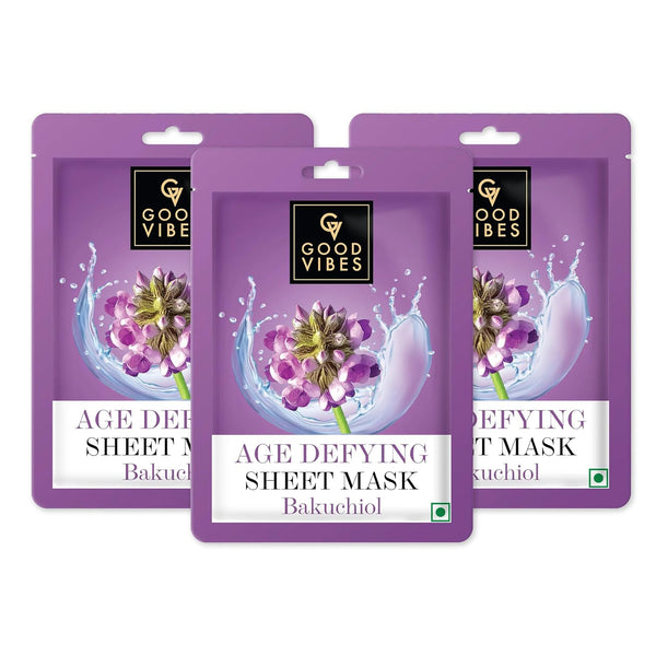 Good Vibes Bakuchiol Age Defying Sheet Mask - 20 gms (Pack of 3)