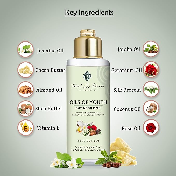 Teal & Terra Vitamin E & Jojoba Ultra-smooth Softening Face Moisturizer Cream - 100 Ml
