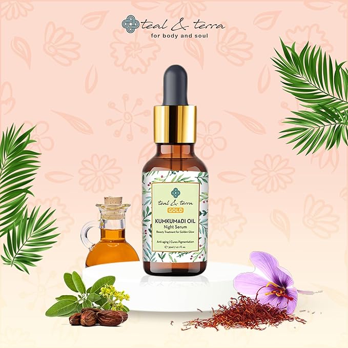 Teal & Terra Ayurvedic Kumkumadi Face Oil Night Serum - 30 Ml