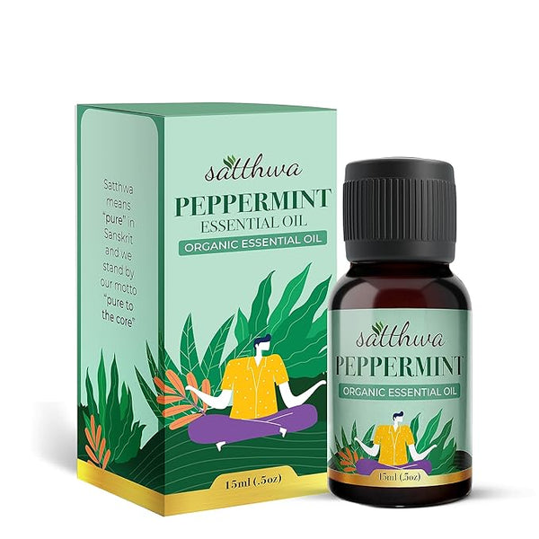 Satthwa Organic Peppermint Essential Oil Therapeutic Grade - 15 ml