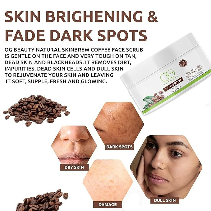 OG BEAUTY Natural Skinbrew Coffee Face Scrub - 125 gms