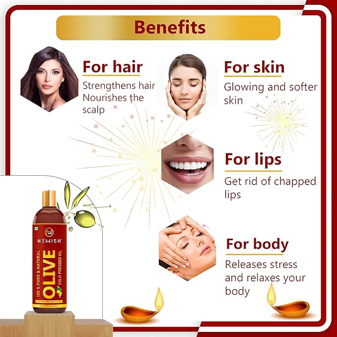 Newish Natural Extra Virgin Olive Oil For Hair - 200 ml