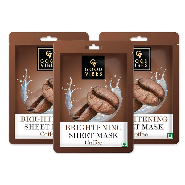 Good Vibes Coffee Brightening Sheet Mask - 20 gms (Pack of 3)