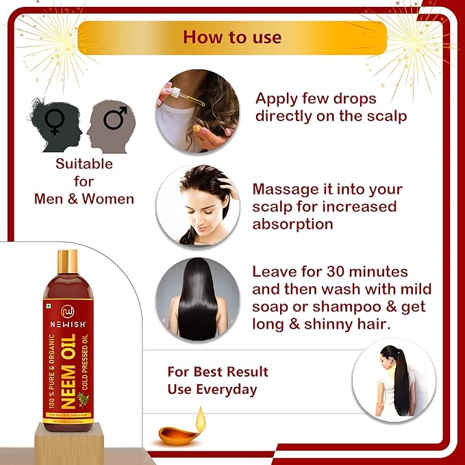 Newish Cold Pressed Organic Neem Oil - 200 ml