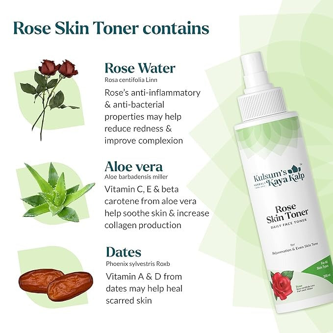 Kulsum's Kaya Kalp Herbals Rose Skin Toner - 200 ml