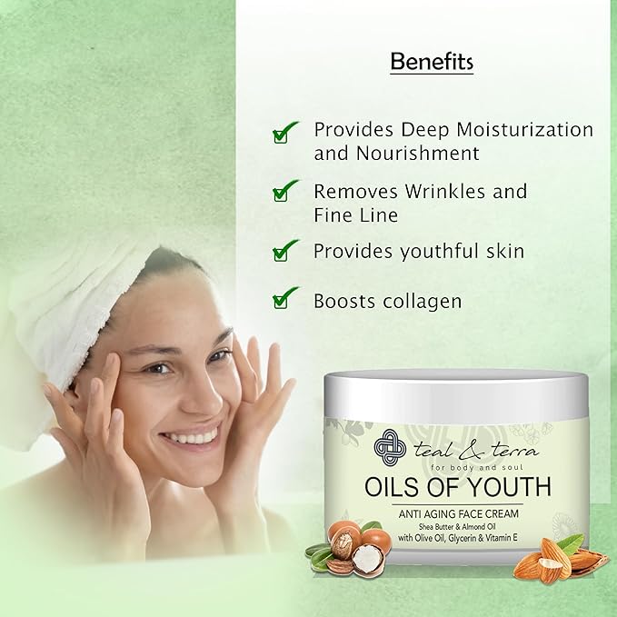 Teal & Terra Oils of Youth Shea & Almond Anti-aging Face Moisturizer - 50 Gms