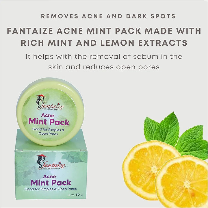 Fantaize - Mint pack for oily skin to remove pimples and tan - Pack of 1 
