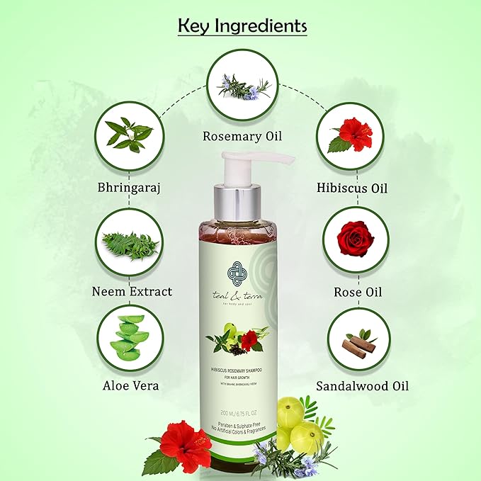 Teal & Terra Hibiscus & Rosemary Hair Growth Shampoo - 200 Ml